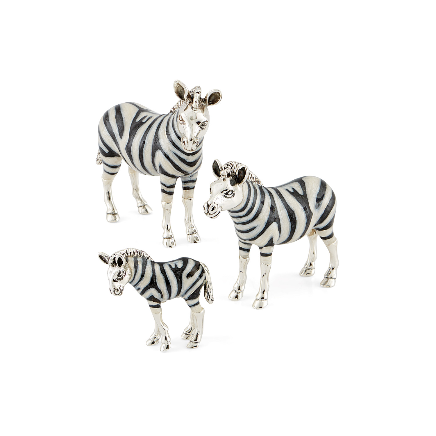 Saturno Sterling Silver Standing Zebra Figurine A sterling silver standing zebra figurine from Saturno by Francis Howard.