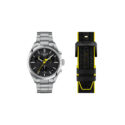 Tissot, PR 100 Tour De France 2024, Quartz Men's Watch Tissot, PR 100 Tour De France 2024 with a 40mm stainless steel case and bracelet strap featuring a date function, chronograph and a black dial.