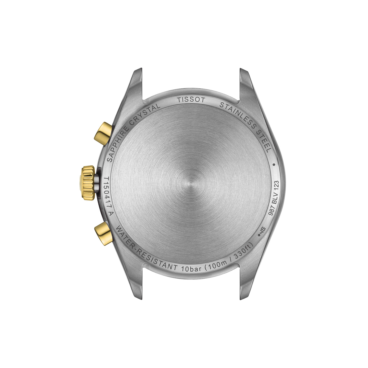 Tissot, PR 100 Chronograph with a 40mm stainless steel and yellow gold PVD coated case and bracelet strap featuring a date function, chronograph and a silver dial.