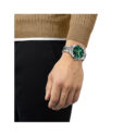 Tissot Chrono XL Classic with a 45mm stainless steel case and bracelet strap featuring a date function, chronograph and a green dial.
