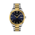 Tissot PR 100 Blue, Quartz Men's Watch Tissot PR 100 with a 40mm stainless steel and yellow gold PVD coated case and bracelet strap featuring a date funtion and a blue dial.