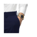 Tissot PR 100 Blue, Quartz Men's Watch Tissot PR 100 with a 40mm stainless steel and yellow gold PVD coated case and bracelet strap featuring a date funtion and a blue dial.