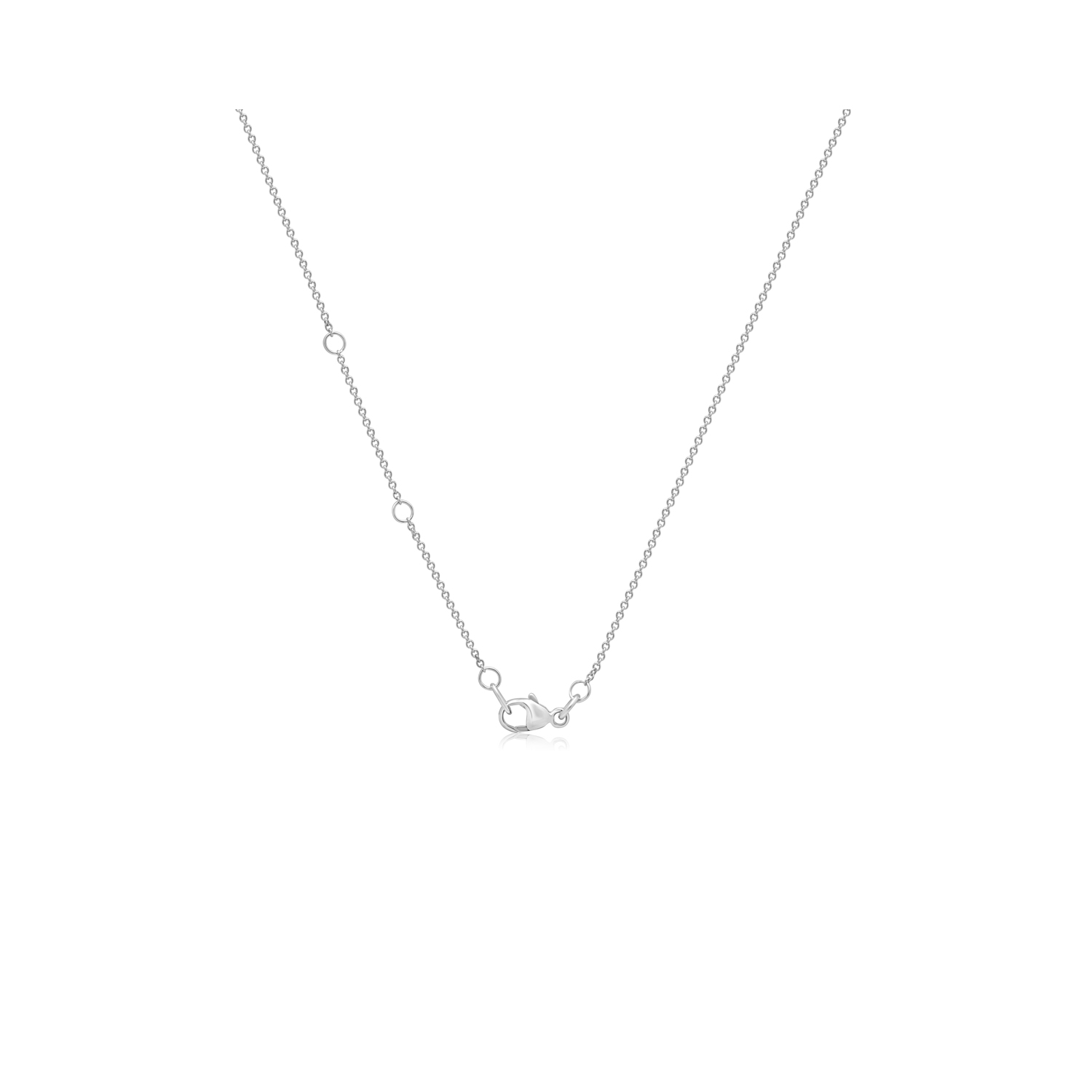 18ct White Gold Oval Shaped Emerald & Diamond Cluster Pendant & Chain An 18ct white gold oval shaped emerald and round brilliant cut diamond set pendant on an adjustable cable chain.