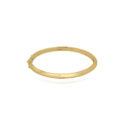 A 9ct yellow gold round brilliant cut diamond set hinged bangle with a polished finish.