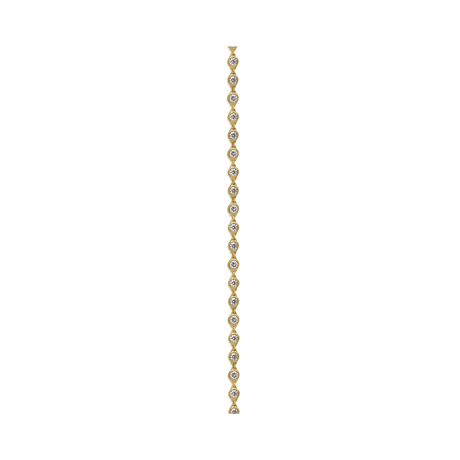 An 18ct yellow gold round brilliant cut diamond set line bracelet.