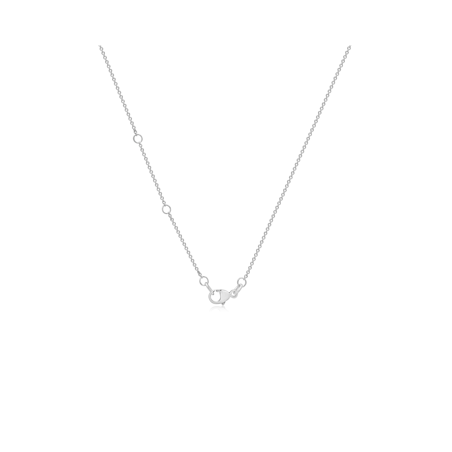 An 18ct white gold pear shaped Columbian emerald and round brilliant cut diamond cluster pendant on an adjustable cable chain.