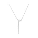 An 18ct white gold round brilliant cut diamond set circular pendant on an adjustable length cable chain.