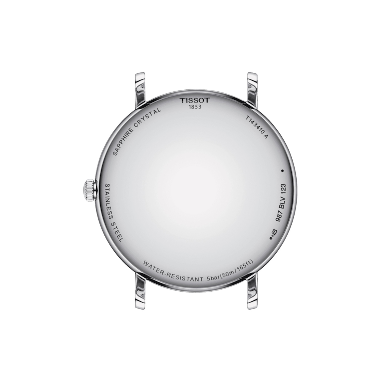 Tissot Everytime with a 40mm stainless steel case and bracelet strap featuring a silver dial.