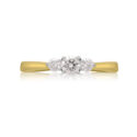 18ct Yellow Gold Brilliant Cut Diamond Three Stone Ring An 18ct yellow and white gold round brilliant cut diamond three stone ring.