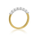 Volante Collection, 18ct Yellow Gold & Platinum Seven Stone Diamond Half Eternity Ring: 0.75 carats An 18ct yellow gold and platinum seven stone diamond half eternity ring with a v-collet setting, belonging to the H. L. Brown Volante Collection.