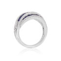 18ct White Gold Sapphire & Diamond Swirl Dress Ring An 18ct white gold, sapphire and diamond swirl set dress ring.