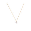 A 9ct yellow gold pearl and diamond pendant and chain.