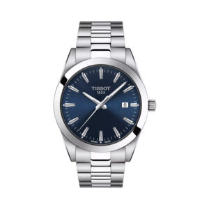Tissot, Gentleman with a 40mm stainless steel case and bracelet strap featuring a date function and a blue dial.