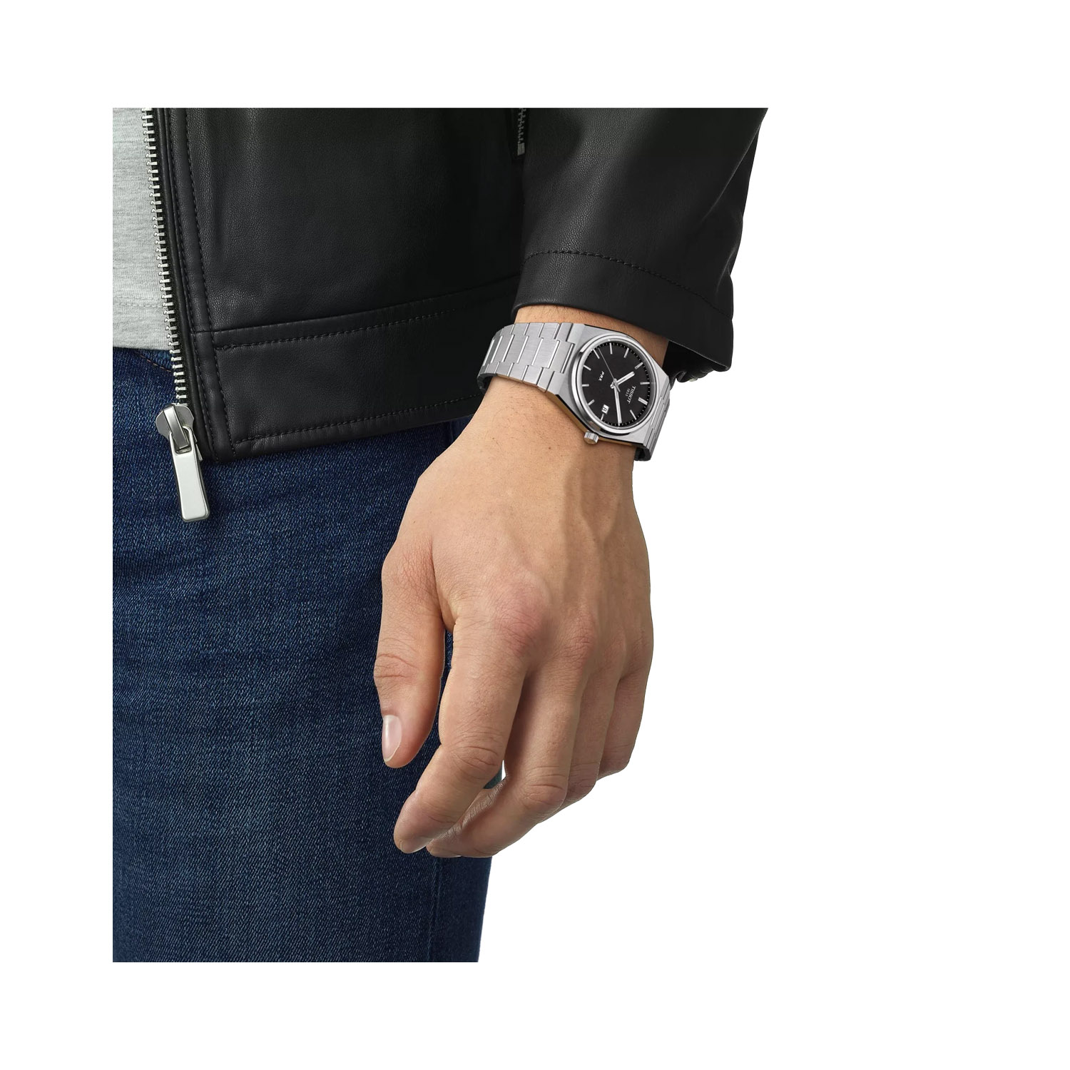 Tissot, PRX Black, Quartz Men's Watch Tissot, PRX with a 40mm stainless steel case and bracelet strap featuring a date function and a black dial.