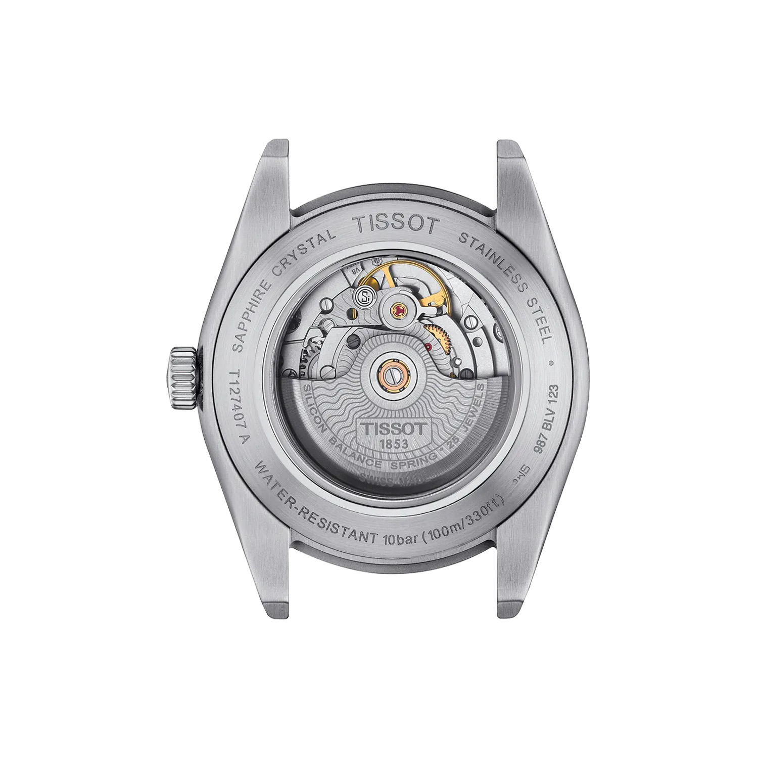 Tissot, Gentleman Powermatic 80 with a 40mm stainless steel case and bracelet strap featuring a date function and a green dial.