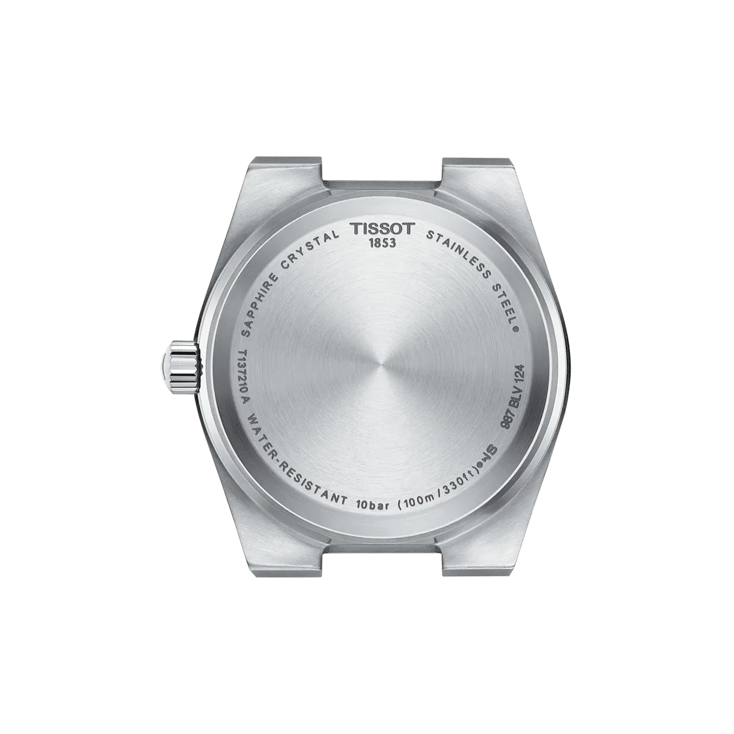 Tissot, PRX with a 35mm stainless steel case and bracelet strap featuring a date function and a light blue dial.