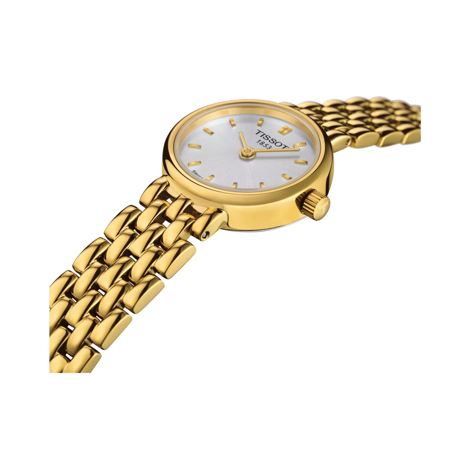 Tissot, Lovely, Quartz Women's Watch Tissot, Lovely with a 19.5mm stainless steel and yellow gold PVD plated case featuring a silver dial.