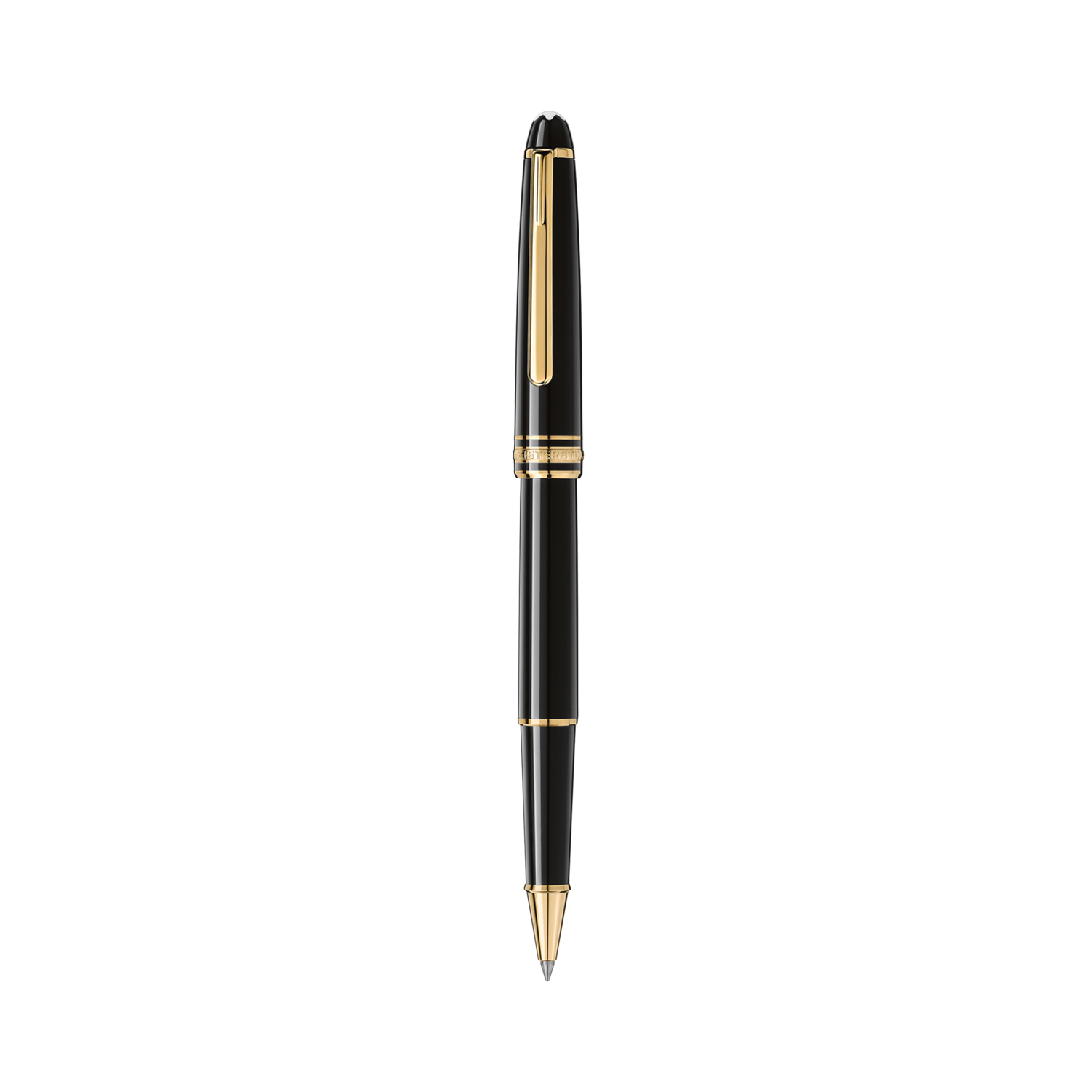 Montblanc, Meisterstück Gold-Coated Classique Rollerball A Montblanc, Meisterstück Gold-Coated Classique Rollerball pen crafted in black precious resin with gold coated fittings featuring the white star emblem.