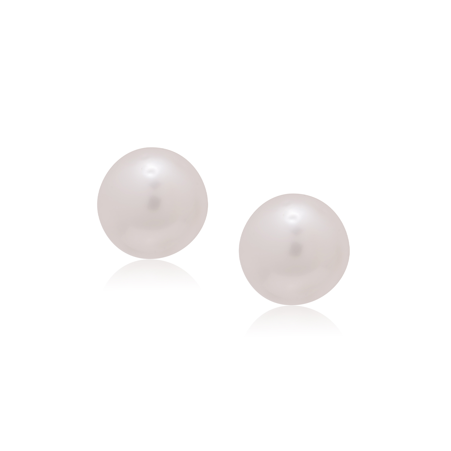 A pair of 18ct yellow gold cultured pearl stud earrings, with a post and butterfly clip fastening for pierced ears.