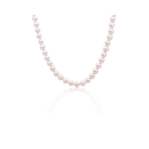 A white akoya cultured pearl necklace.