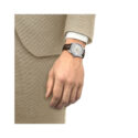 Tissot, Visodate with a 39mm stainless steel case and a brown alligator grained strap featuring a date function and a silver dial.