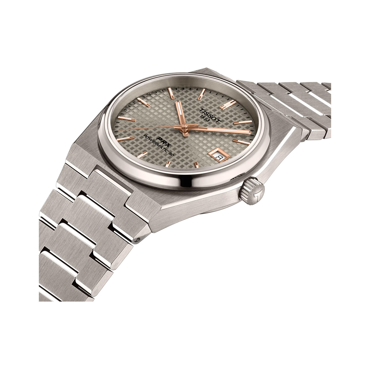 Tissot, PRX Titanium, Automatic Men's Watch Tissot, PRX with a 38mm titanium case and bracelet strap featuring a date function with an anthracite dial.