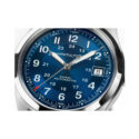 Hamilton, Khaki Field Blue, Automatic Men's Watch Hamilton, Khaki Field with a 38mm stainless steel case and bracelet strap featuring a date function and a blue dial.