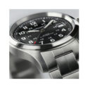 Hamilton, Khaki Field Black, Automatic Men's Watch Hamilton, Khaki Field with a 38mm stainless steel case and bracelet strap featuring a date function and a black dial.