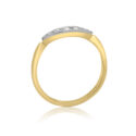 An early 20th century five stone diamond ring with brilliant cut and eight cut diamonds mounted in a platinum topped boat shaped millegrain setting.