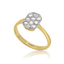 Art Deco 18ct Yellow Gold & Platinum Octagonal Diamond Cluster Ring An Art Deco period, 18ct yellow gold and platinum octagonal shaped diamond cluster ring featuring ten rose cut diamonds in a platinum topped grain setting.
