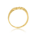 Antique 18ct Yellow Gold Broad Band An antique period 18ct yellow gold broad band, chased and engraved with hearts and foliage.