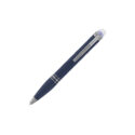 A Montblanc, StarWalker SpaceBlue Resin Ballpoint pen crafted in space blue matte precious resin with all metal parts coated in dark ruthenium, featuring a subdome on the cap top with the Montblanc emblem.
