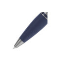 A Montblanc, StarWalker SpaceBlue Resin Ballpoint pen crafted in space blue matte precious resin with all metal parts coated in dark ruthenium, featuring a subdome on the cap top with the Montblanc emblem.