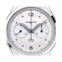 Montblanc, Heritage Monopusher with a 42mm stainless steel case and black leather strap featuring a chronograph and a white dial.