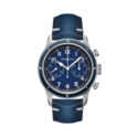 Montblanc, 1858 Chronograph Blue, Automatic Men's Watch Montblanc, 1858 with a 42mm stainless steel case and blue leather bracelet strap featuring a chronograph and a blue dial and bezel.