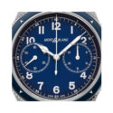 Montblanc, 1858 Chronograph Blue, Automatic Men's Watch Montblanc, 1858 with a 42mm stainless steel case and blue leather bracelet strap featuring a chronograph and a blue dial and bezel.