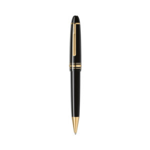 A Montblanc, Meisterstück Gold-Coated LeGrand Ballpoint pen in deep black precious resin with gold coated details featuring the white Montblanc star emblem.