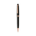 A Montblanc, Meisterstück Rose Gold-Coated Classique Ballpoint pen crafted in black precious resin with rose gold coated fittings, featuring the white Montblanc emblem inlaid in the cap top.