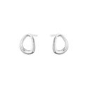 A pair of polished, sterling silver stud earrings from Georg Jensen's Offspring collection, for pierced ears.