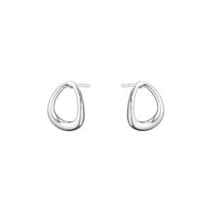 A pair of polished, sterling silver stud earrings from Georg Jensen's Offspring collection, for pierced ears.