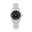 Rolex, Oyster Perpetual 26, Automatic Women's Watch Rolex, Oyster Perpetual with a 26mm white Rolesor case and oyster bracelet with a black quarter Arabic dial with pink indexes.