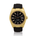 Rolex, Sky-Dweller 18ct Yellow Gold, Automatic Men's Watch Rolex, Sky-Dweller with a 42mm 18ct yellow gold case with a black Oysterflex bracelet featuring a date function on a black index dial.