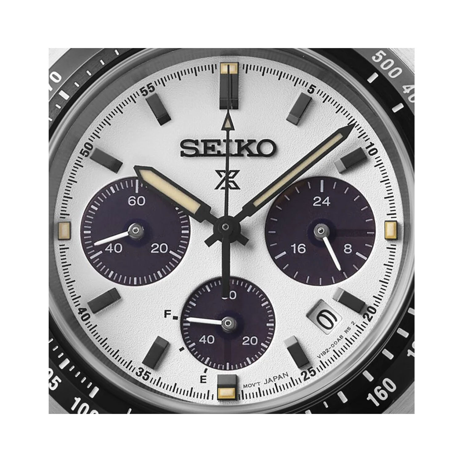 Seiko, Prospex Speedtimer in Monochrome, Solar Men's Watch Seiko, Prospex Speedtimer with a 39mm stainless steel case and bracelet strap featuring a chronograph, date function and a white dial with a black bezel.