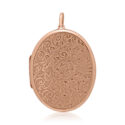 A 9ct rose gold oval shaped locket engraved with leaf and floral designs. Hallmarked Chester 1917.