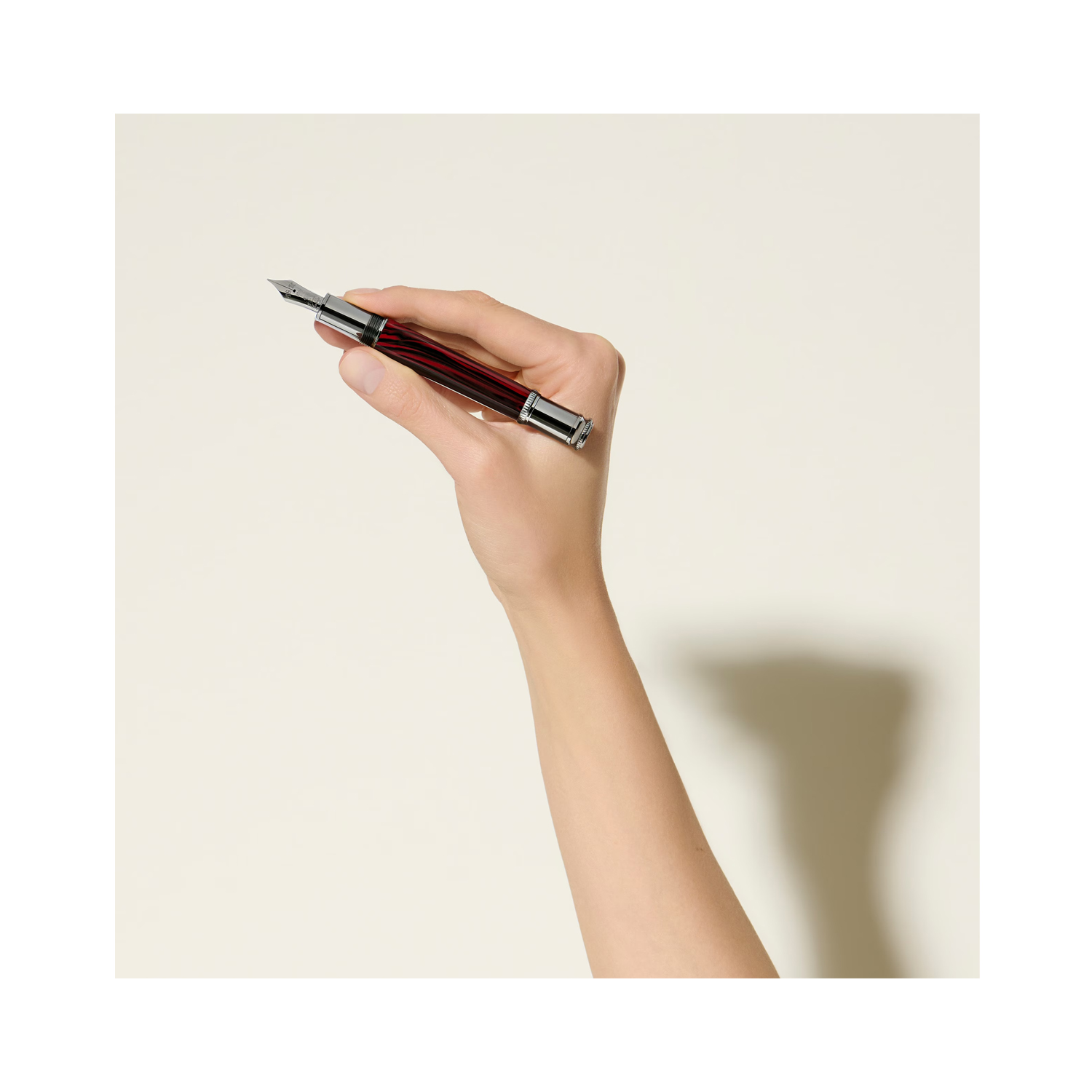 Montblanc, Writers Edition Homage to Bram Stoker Limited Editon Fountain Pen A Montblanc, Writers Edition Homage to Bram Stoker Limited Edition fountain pen crafted in red precious resin with ruthenium-coated metal and a ruthenium-coated solid Au 750 gold nib.