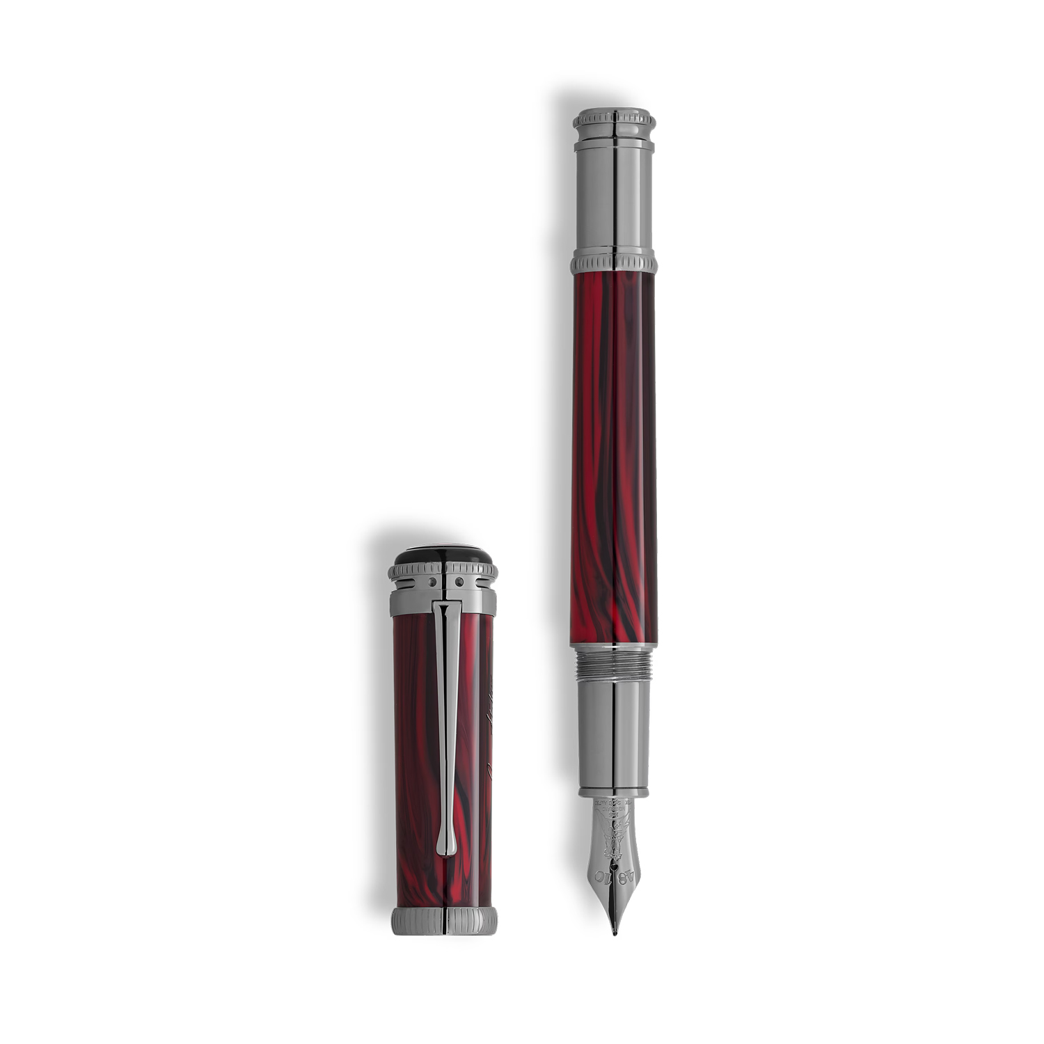 Montblanc, Writers Edition Homage to Bram Stoker Limited Editon Fountain Pen A Montblanc, Writers Edition Homage to Bram Stoker Limited Edition fountain pen crafted in red precious resin with ruthenium-coated metal and a ruthenium-coated solid Au 750 gold nib.