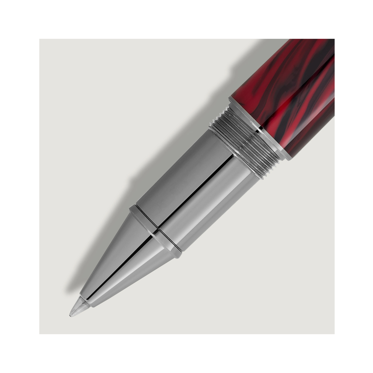 Montblanc, Writers Edition Homage to Bram Stoker Limited Edition Rollerball A Montblanc, Writers Edition Homage to Bram Stoker Limited Edition rollerball pen crafted in red precious resin with ruthenium-coated metal.