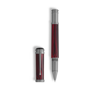 A Montblanc, Writers Edition Homage to Bram Stoker Limited Edition rollerball pen crafted in red precious resin with ruthenium-coated metal.