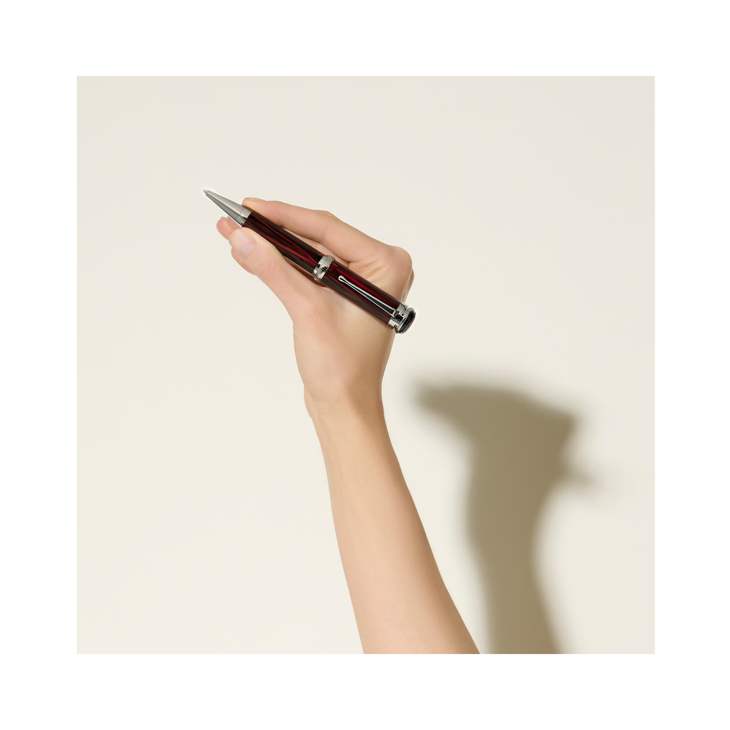 A Montblanc, Writers Edition Homage to Bram Stoker Limited Edition ballpoint pen crafted in red precious resin with ruthenium-coated metal.