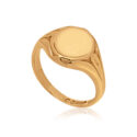 An antique 9ct rose gold oval signet ring. Hallmarked London 1916.
